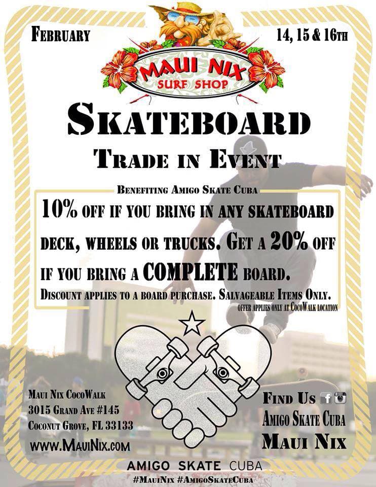Maui Nix Skateboard Trade-In Event at Cocowalk
