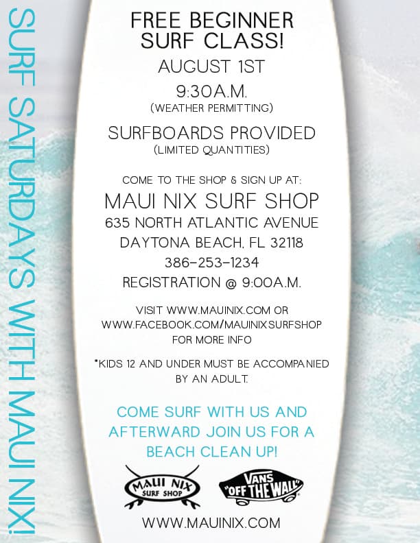 Surf Class with Maui Nix and Vans PLUS Beach Cleanup